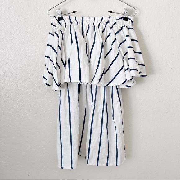 Faithfull the brand striped linen strapless dress size Small - Picture 14 of 15